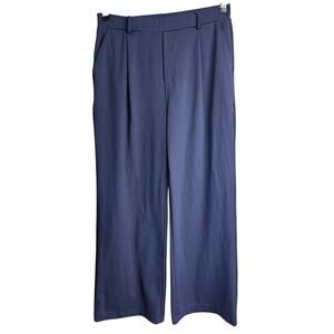HALARA Halotek Air High Waist Wide Leg Work Pant Size L Pull On Blue Ponte